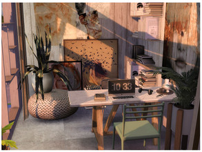 Sims 4 — Brown Office by lotsbymanal — A small modern office..