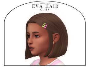 Sims 4 — Eva Hair Clips (Children) by arethabee — eva hair clips - found under nose ring (left) - available for both