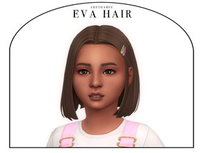 Sims 4 — Eva Hair (Children) by arethabee — eva hair - children - available for both frames - 15 ea colors - base game