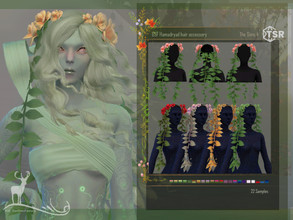 Sims 4 — Hamadryad hair accessory by DanSimsFantasy — Accessory with leaves and roses to add it to the hairstyles of your