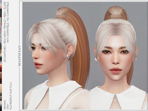 Sims 4 — [PATREON] Stay Hair by magpiesan — Ponytail hair in 65 colors for Female. HQ compatible and hat chops included.