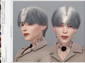 Sims 4 — [PATREON] Beom Hair by magpiesan — Long bangs hair in 65 colors for Unisex. HQ compatible and hat chops