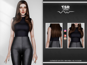 Sims 4 — CLOTHES SET-249 (TOP) BD758 by busra-tr — 8 colors Adult-Elder-Teen-Young Adult For Female Custom thumbnail