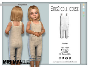 Sims 4 — MinimalSim - Mary Onesie by SimsDollhouse — Thin strap onesie with pockets in 5 different colours for Sims 4