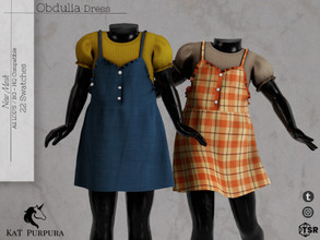 Sims 4 — Obdulia Dress by KaTPurpura — Short dress with straps and ruffles together with a small wool shirt