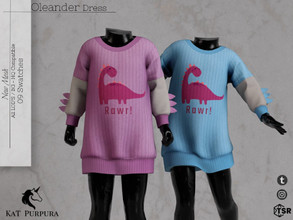 Sims 4 — Oleander Dress by KaTPurpura — Dinosaur Wool Sweater Dress