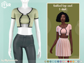 Sims 4 — Knitted top and T-shirt by MysteriousOo — Knitted top and T-shirt in 15 colors