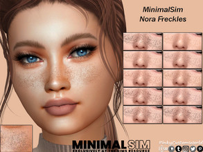 Sims 4 — MinimalSim - Nora Freckles by PinkyCustomWorld — Nose and cheek freckles for both genders. I made these a bit