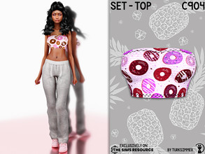 Sims 4 — Set-Top C904 by turksimmer — 2 Swatches Compatible with HQ mod Works with all of skins Custom Thumbnail New Mesh