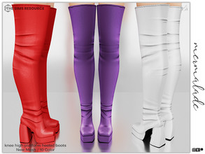 Sims 4 — Knee High Platform Heeled Boots S62 by mermaladesimtr — New Mesh 10 Swatches All Lods Teen to Elder For Female