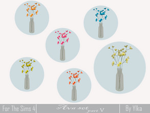 Sims 4 — Ava set part V Kitchen - vase with flowers by Ylka — Has 6 colors. You can see all the colors in the photo