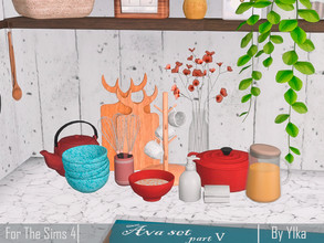 Sims 4 — Ava set part V by Ylka — This is a decor for your kitchen. This set includes: 1) Bowl of cereal - has 6 colors