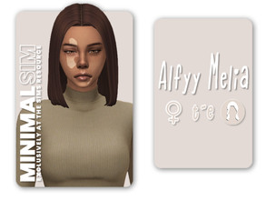 Sims 4 — [MinimalSim] Melia Hairstyle by Alfyy — Alfyy Melia Hairstyle *Part of the MinimalSim! Collab* You can support