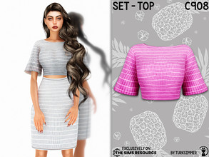 Sims 4 — Set-Top C908 by turksimmer — 8 Swatches Compatible with HQ mod Works with all of skins Custom Thumbnail New Mesh