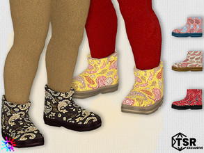 Sims 4 — Toddler Paisley Boots - Needs EP Seasons by Pelineldis — Five cool boots with paisley prints.