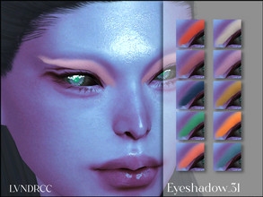 Sims 4 — Eyeshadow_31 by LVNDRCC — Bright, graphic colourful eyeshadow in intense shades of blue, pink, purple, yellow,
