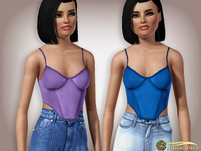 Sims 3 — Tank Top TS3 034 by Harmonia — 4 color. Recolorable Please do not use my textures. Please do not re-upload.