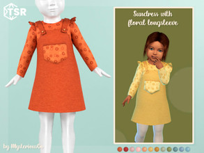 Sims 4 — Sundress with floral longsleeve by MysteriousOo — Sundress with floral longsleeve for toddlers in 12 colors