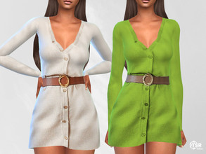 Sims 4 — Shirt Dresses with Belt by saliwa — Shirt Dresses with Belt 4 swatches