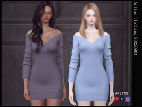 Sims 4 — V sweater / 20220903 by Arltos — 12 colors. HQ compatible.