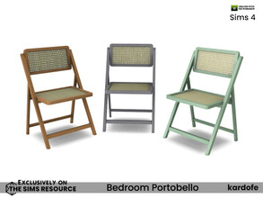 Sims 4 — kardofe_Bedroom Portobello_Chair by kardofe — Wooden chair with gridded seat and backrest. in three colour