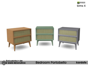 Sims 4 — kardofe_Bedroom Portobello_EndTable by kardofe — Vintage style bedside table with two drawers decorated with