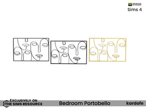 Sims 4 — kardofe_Bedroom Portobello_Wall deco by kardofe — Wall decoration of abstract faces , made of metal, in three