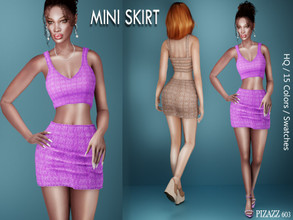 Sims 4 — Short mini skirt by pizazz — Short mini skirt for your sims 4 game. Dress it up or keep it casual. Make it your