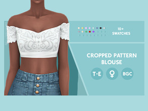 Sims 4 — Cropped Pattern Blouse by simcelebrity00 — This glittery pattern, cropped, and base game compatible top is