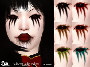 Sims 4 — Halloween Cullen Eyeliner by MSQSIMS — This halloween eyeliner comes in 10 swatches and is available for