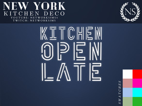 Sims 4 — New York Kitchen Deco PtI - Neon by networksims — A neon sign for kitchens and commercial venues.