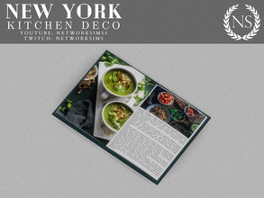 Sims 4 — New York Kitchen Deco PtII - Recipe Book by networksims — An open book with recipes.