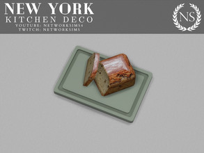 Sims 4 — New York Kitchen Deco PtIII - Bread by networksims — A cut loaf of bread.
