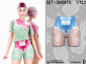 Sims 4 — Set-Shorts C912 by turksimmer — 6 Swatches Compatible with HQ mod Works with all of skins Custom Thumbnail New