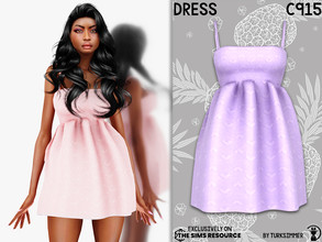 Sims 4 — Dress C915 by turksimmer — 8 Swatches Compatible with HQ mod Works with all of skins Custom Thumbnail New Mesh