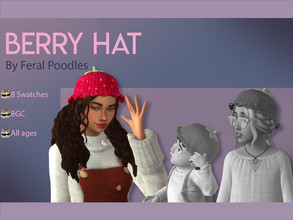 Sims 4 — Berry Hat (Teen-Elder) by feralpoodles — A berry version of my crocheted bucket hat!! This is the version meant