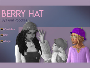 Sims 4 — Berry Hat (Child) by feralpoodles — A berry version of my crocheted bucket hat!! This is the version meant for