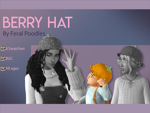 Sims 4 — Berry Hat (Toddler) by feralpoodles — A berry version of my crocheted bucket hat!! This is the version meant for