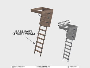 Sims 4 — Attic - Ladder (short wall) by Syboubou — This ladder is functional but will not be animated - Sims are