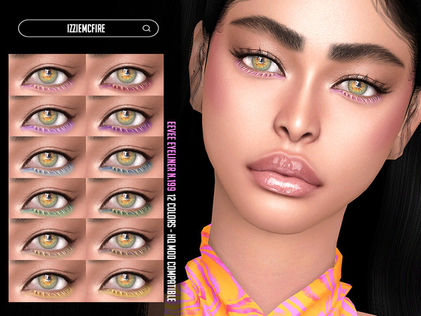 Sims 4 — Eevee Eyeliner N.199 by IzzieMcFire — Eevee Eyeliner N.199 contains 12 colors in HQ texture. Standalone item