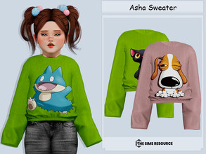 Sims 4 — Asha Sweater (Toddler) by couquett — Sweater for your Toddler -avaible in 17 swatches -new mesh -HQ mod