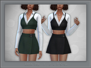 Sims 4 — Luna Top. by Pipco — A layered top in 31 swatches. Base Game Compatible New Mesh All Lods HQ Compatible Shadow,