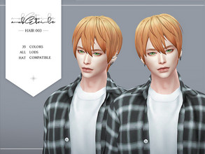 Sims 4 — Hair 003 by aubEtoile — Mesh, Texture by AUBE - Maxis Match 18 Colors + Additional 17 Colors - For Male and