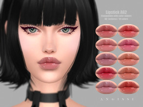 Sims 4 — Lipstick A62 by ANGISSI — *PREVIEWS MADE USING HQ MOD *Makeup category *10 colors *Sliders compatible *HQ mod