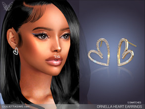 Sims 4 — Ornella Heart Earrings by feyona — Ornella Heart Earrings come in 5 colors. * 5 swatches * Base game compatible,