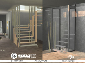 Sims 4 — SCRIPTED - MinimalSIM - Minimal stairs by Syboubou — This is a set with functional (yet not animated) spiral or