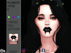 Sims 4 — Halloween22 Lipstick V3 by Reevaly — 6 Swatches. Teen to Elder. Female. Base Game compatible. Please do not