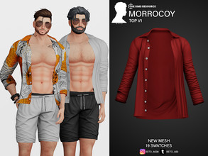 Sims 4 — Morrocoy (Top V1) by Beto_ae0 — Male summer shirt, Enjoy it - 19 colors - New Mesh - All Lods - All maps