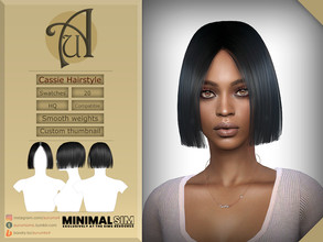 Sims 4 — MinimalSim - Cassie Hairstyle by AurumMusik — New minimalistic medium long bob for females in 20 swatches.