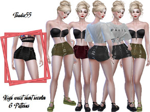 Sims 4 — High waist short recolor by TrudieOpp — High waist short recolor in 6 patterns and colors